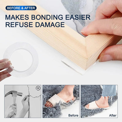 Clear Nano Double-Sided Tape,  Heavy Duty Mounting Tape for Frames, Rugs & Décor