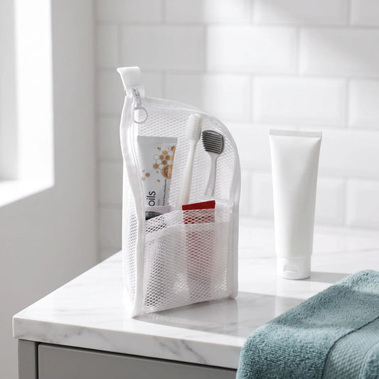 Mesh Travel Toiletry Organizer Multi-Pocket Storage Pouch