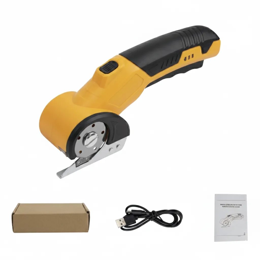 Cordless Electric Scissors 3.7V Rechargeable Heavy Duty Cutter with Safety Lock