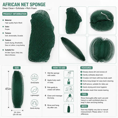 4 - PACK African exfoliating net Sponge