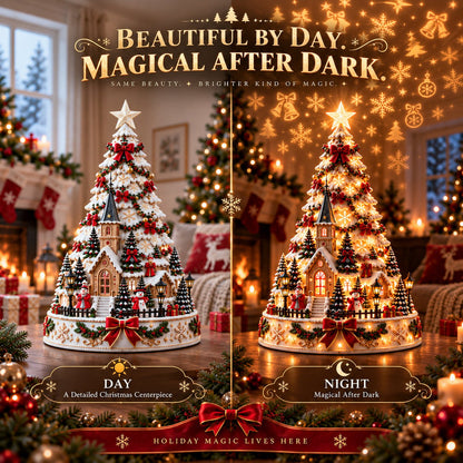 60, Christmas Village Projection Centerpiece 4 Themed Villages