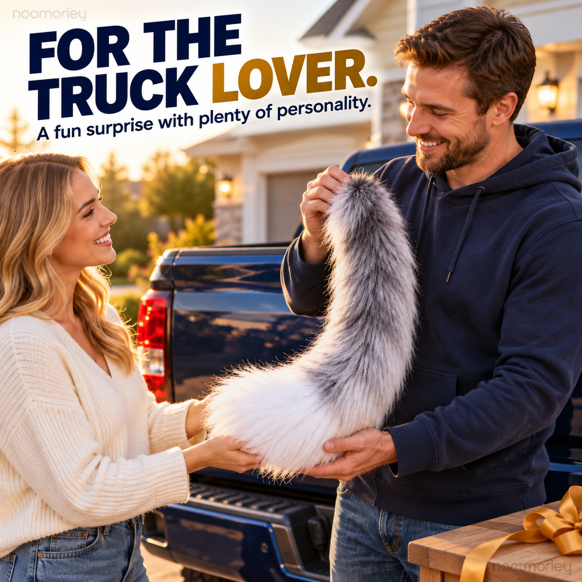 Wagging Truck Tail Fluffy Vehicle Decoration & Fun Gift for Truck Lovers