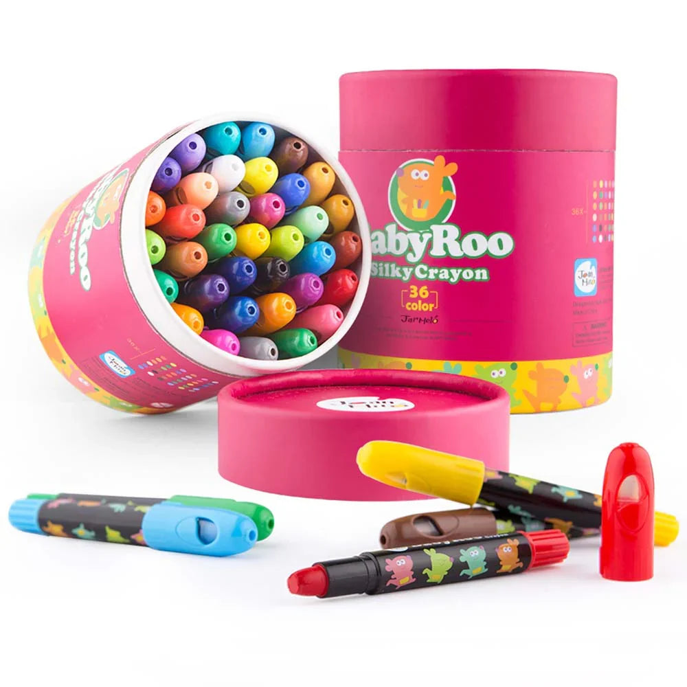 BabyRoo Silky Washable Crayons Safe, Smooth & Easy to Clean!