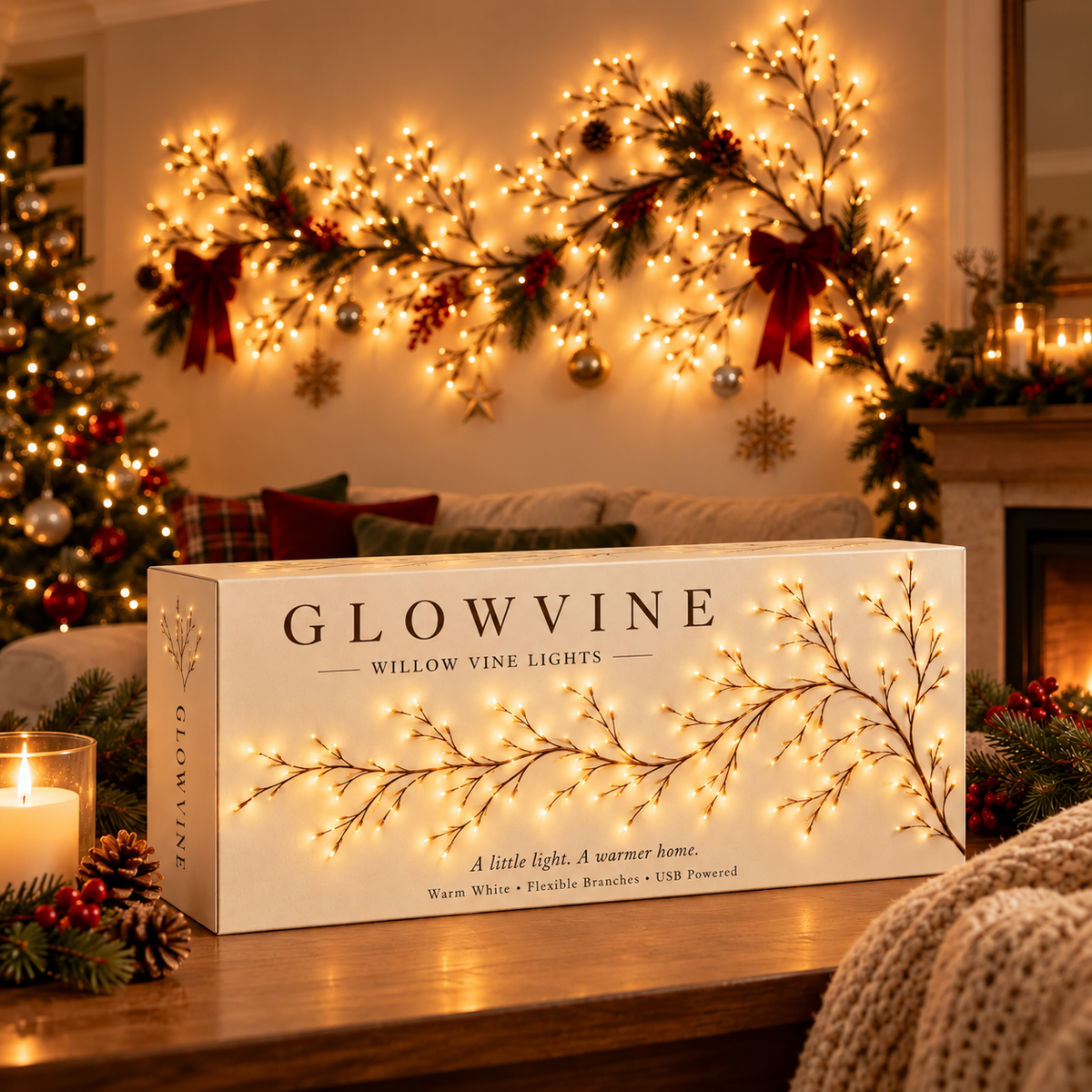 Christmas Glow Vine Lights Flexible Wall Decor To Create Your Own Holiday Magic