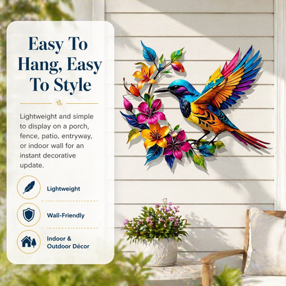 2026 - Hummingbird Bloom Metal Wall Art