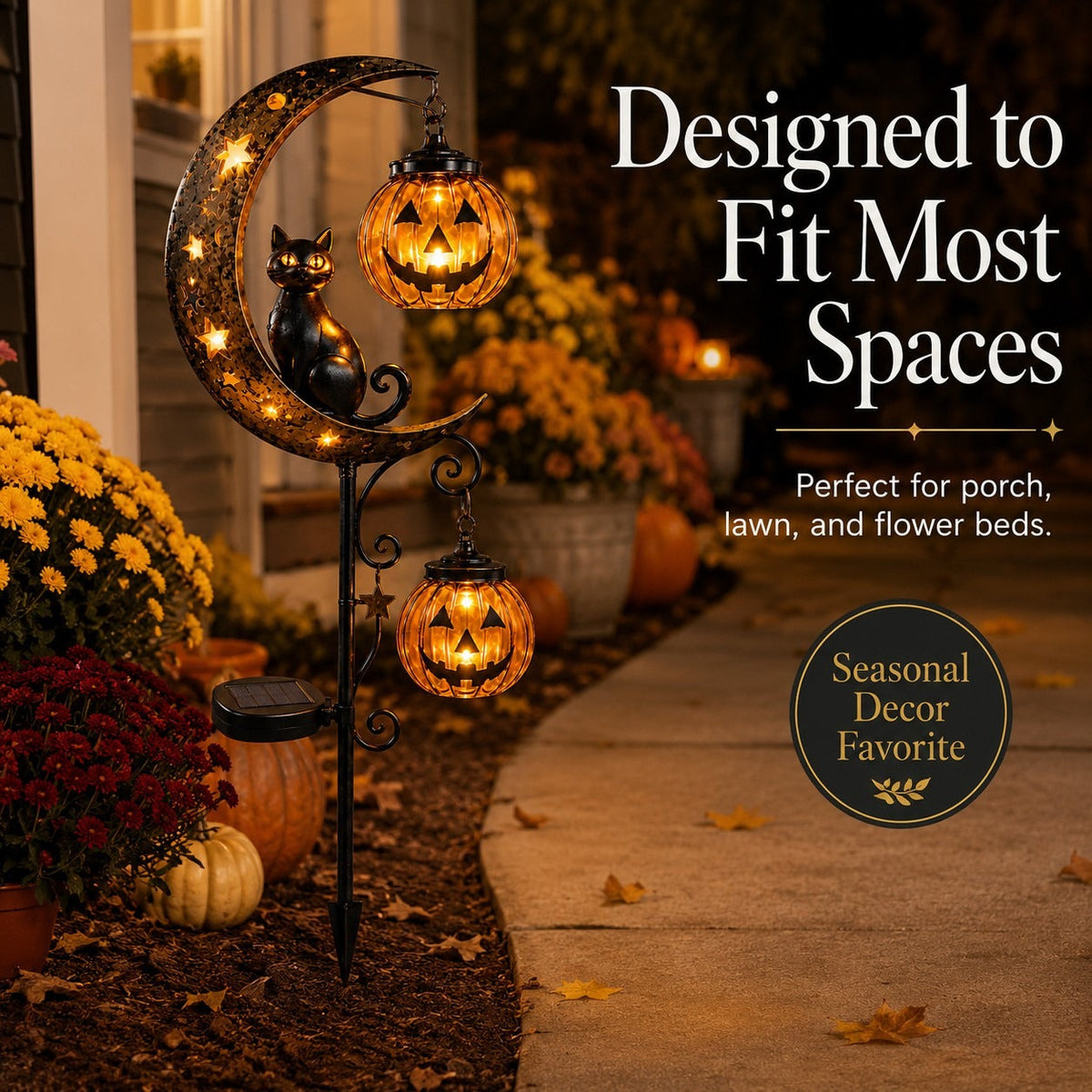Halloween | Pumpkin Moon Garden Stake Light