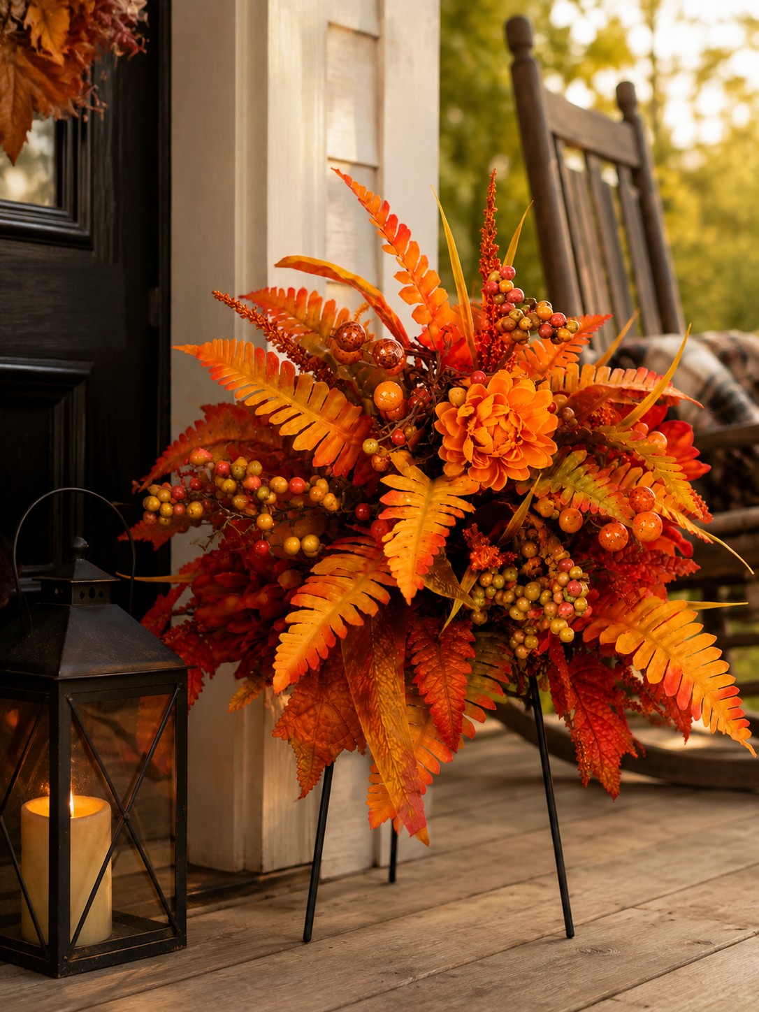 Autumn Harvest Floral Garden Stakes Fall Outdoor Yard & Porch Decor