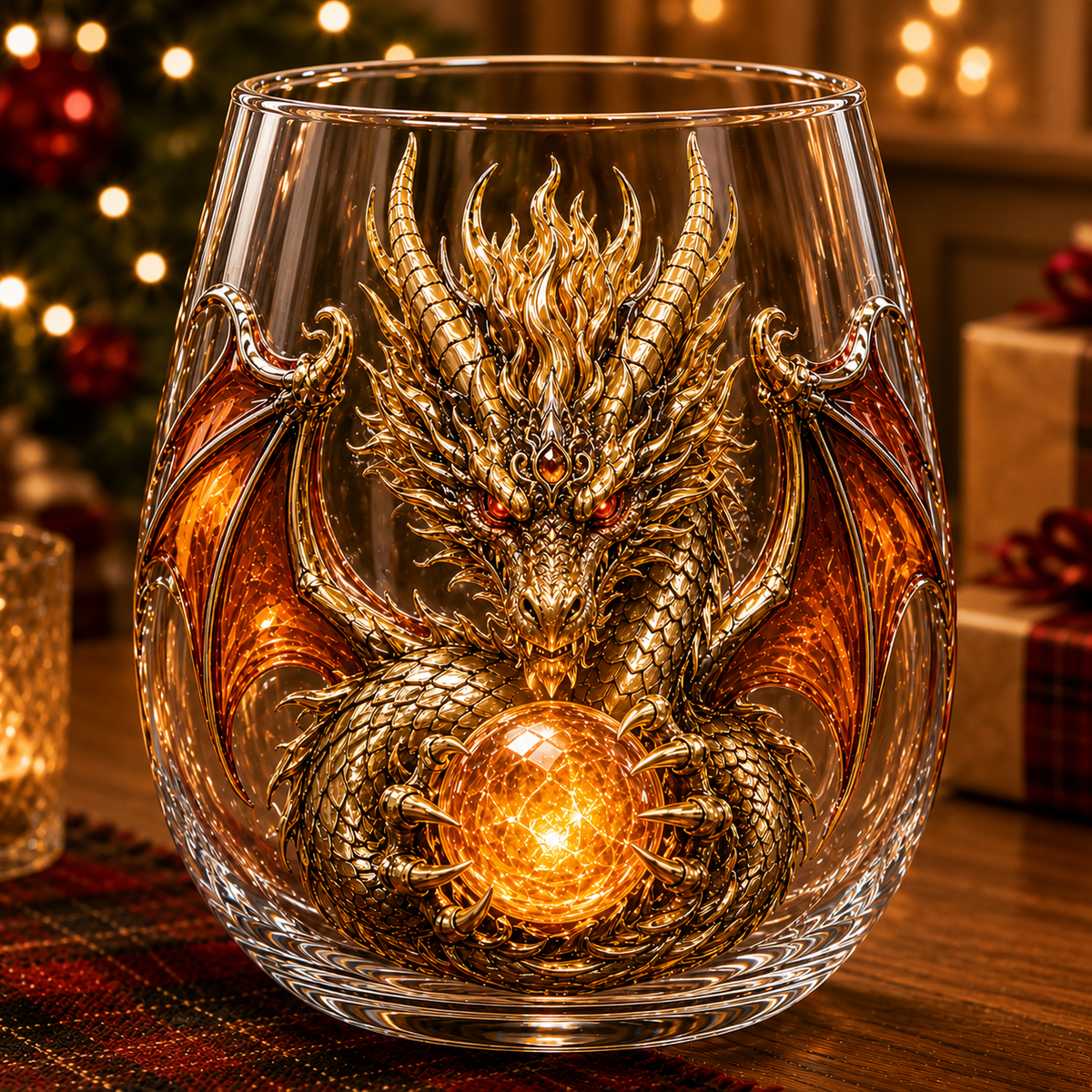 3D Mythic Dragon Glass Art Cup | Luxury Raised Fantasy Glassware for Whiskey, Home Bar D cor & Legendary Gifts