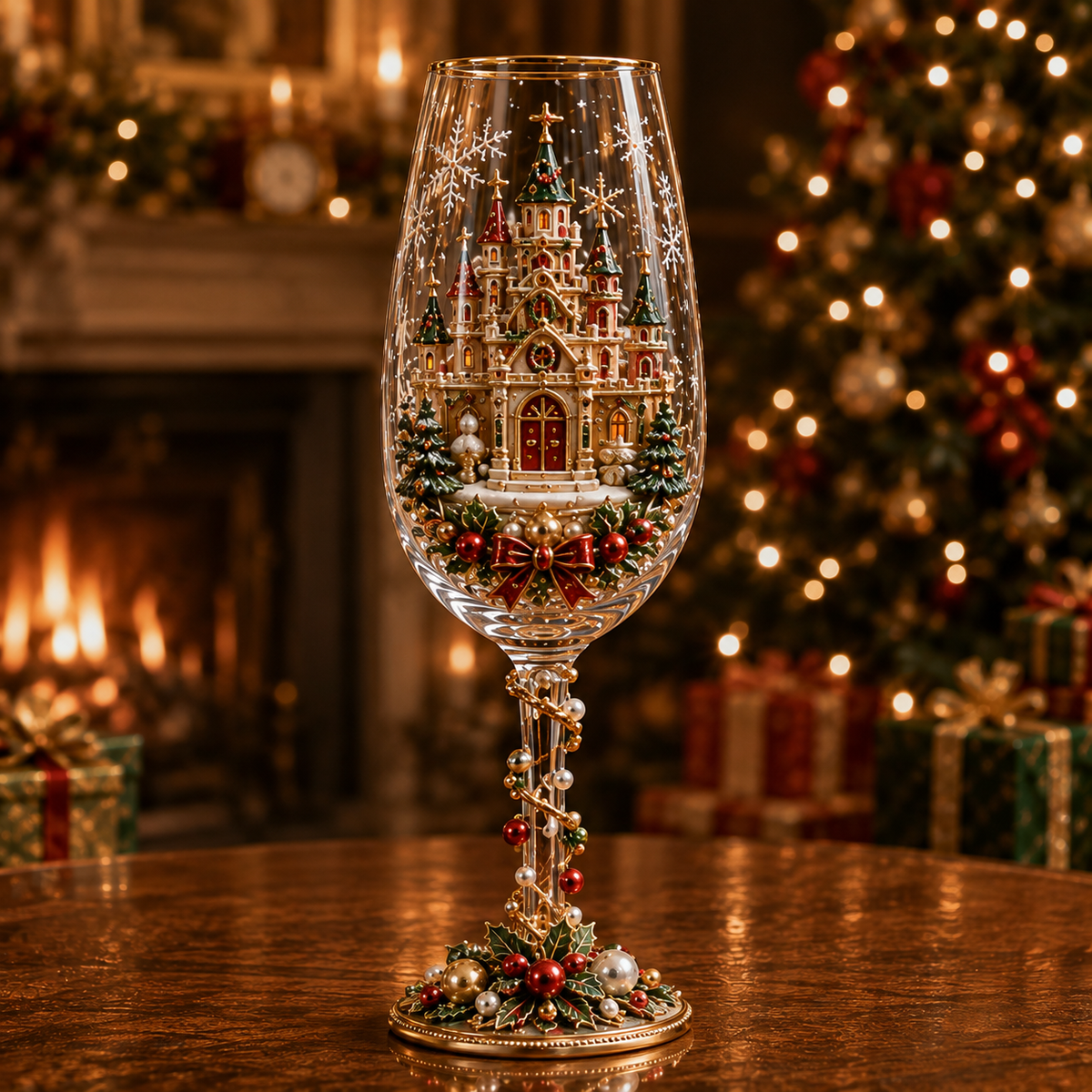 Nutcracker-Inspired Christmas 3D Collector Champagne Glass Set