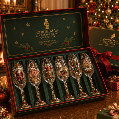 Nutcracker-Inspired Christmas 3D Collector Champagne Glass Set