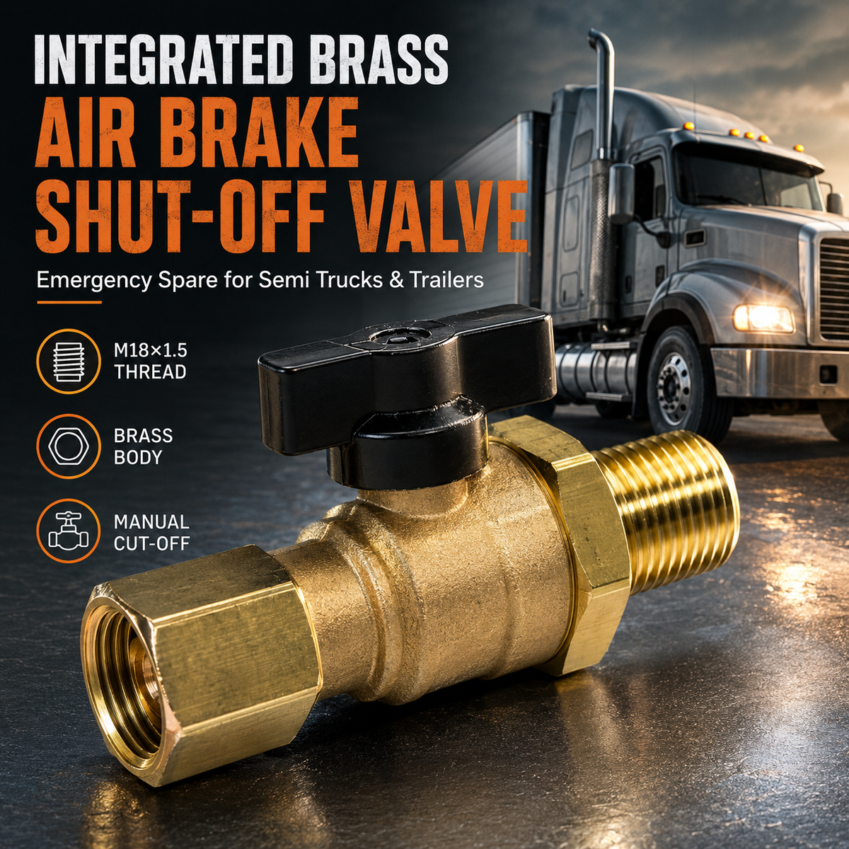 Bestseller Solid Brass Air Brake Cut Off Valve Heavy-Duty Truck Repair Part