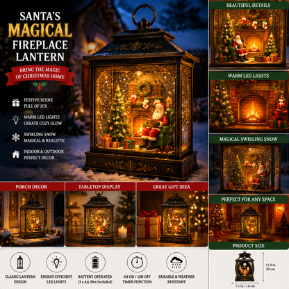 Santa s Magical Fireplace Lantern- Bring the Magic of Christmas Home