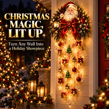 Christmas Magic Cascading Santa Wall Light A Show-Stopping Holiday Display for Your Home