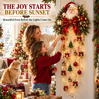 Christmas Magic Cascading Santa Wall Light A Show-Stopping Holiday Display for Your Home
