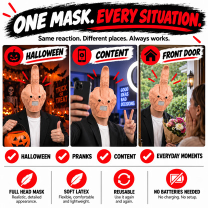 Uncanny Smile Reaction Mask Halloween Prank & Party Mask