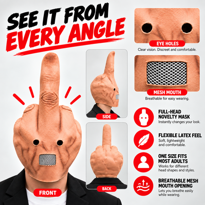 Uncanny Smile Reaction Mask Halloween Prank & Party Mask
