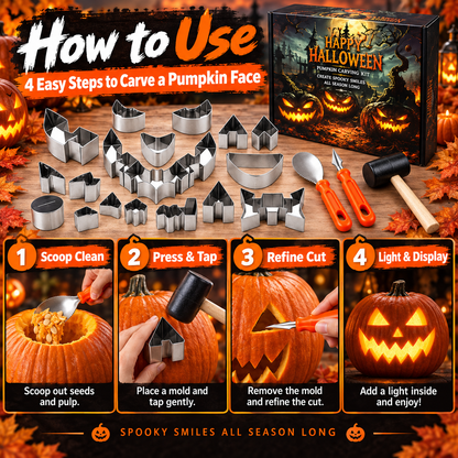 Halloween Pumpkin Carving Kit 24-Piece Family DIY Set