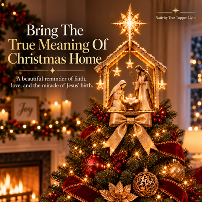 Bethlehem Star Nativity Tree Topper Light