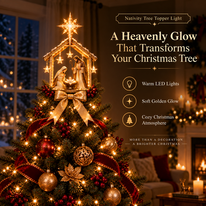 Bethlehem Star Nativity Tree Topper Light