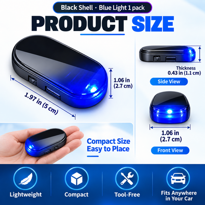 Solar-Powered Anti-Theft Car Alarm & Warning LED Light