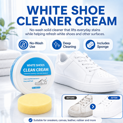 Multi-Purpose No-Wash Cleaner Cream | Stain-Removing Solid for Sneakers, Leather & Car Interiors