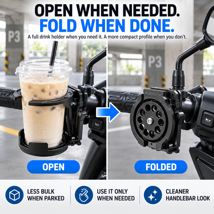Foldable & Adjustable Handlebar Drink Holder