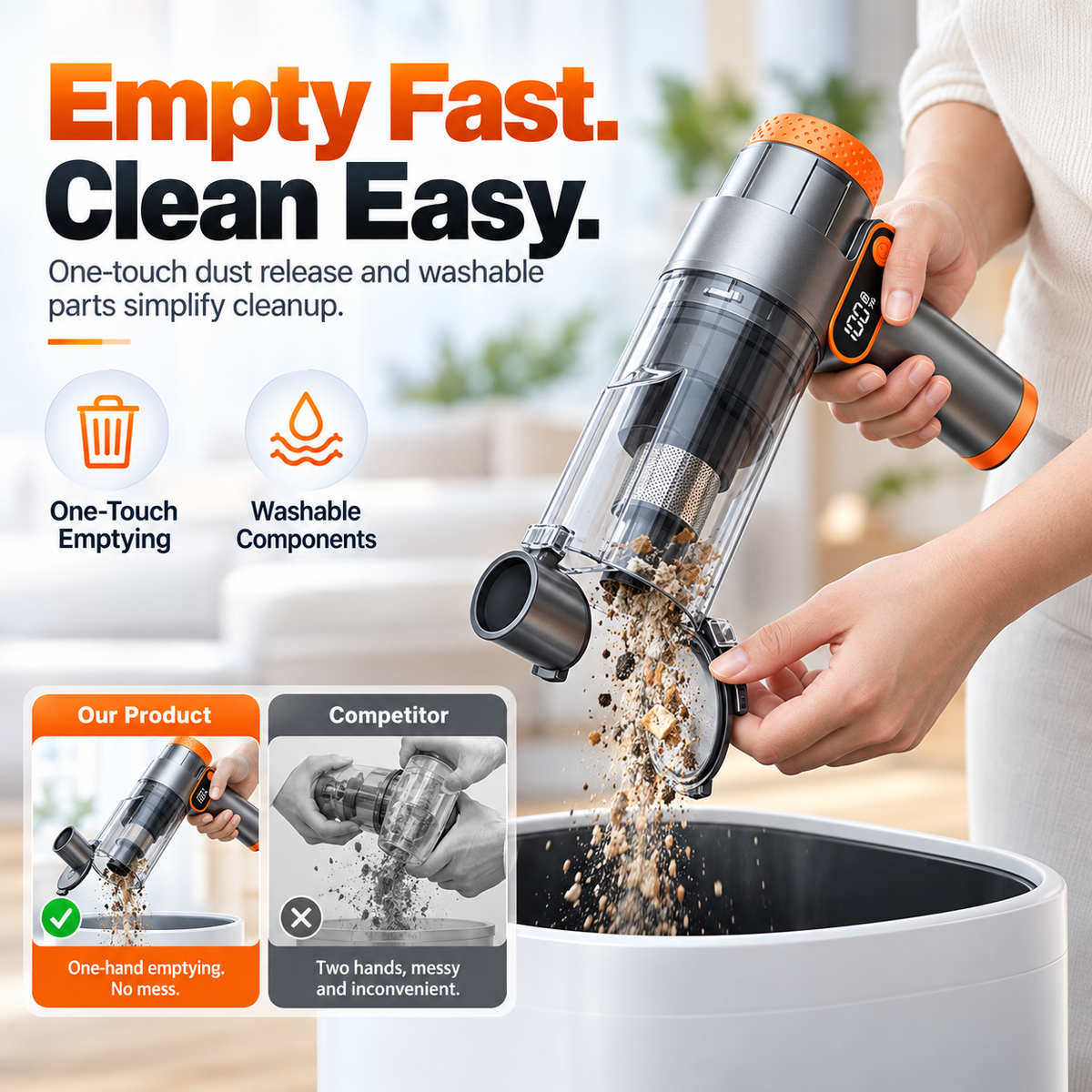 3-in-1 Cordless Car Vacuum / Blower / Inflator