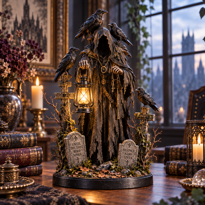 Keeper of the Last Light Raven Guardian Lantern Statue