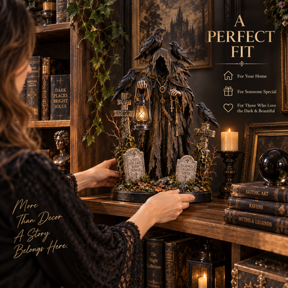 Keeper of the Last Light Raven Guardian Lantern Statue