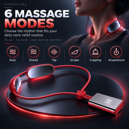 Mini Heated Neck Massager Necklace 4 Modes, 9 Intensity Levels & Dual-Pulse Relaxation