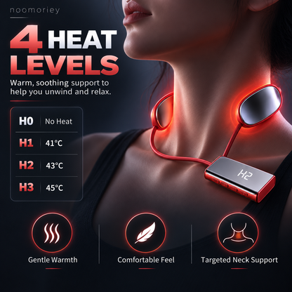 Mini Heated Neck Massager Necklace 4 Modes, 9 Intensity Levels & Dual-Pulse Relaxation