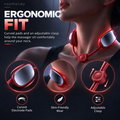 Mini Heated Neck Massager Necklace 4 Modes, 9 Intensity Levels & Dual-Pulse Relaxation