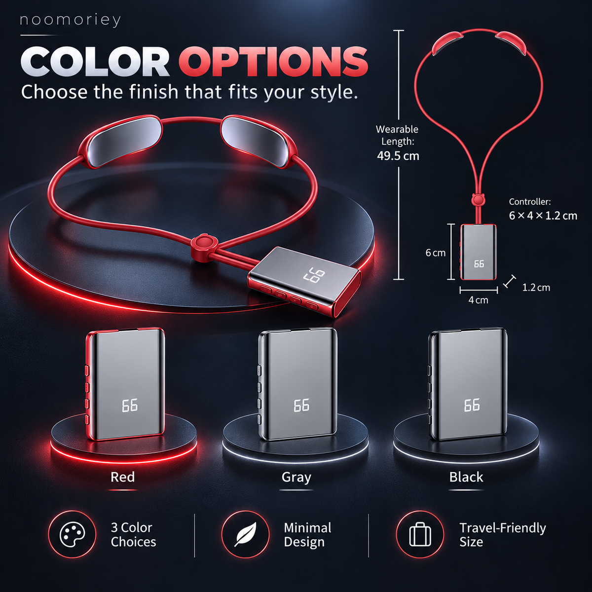 Mini Heated Neck Massager Necklace 4 Modes, 9 Intensity Levels & Dual-Pulse Relaxation