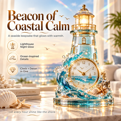 Coastal Glow Crystal Clock Collection | Sailboat, Shell & Lighthouse