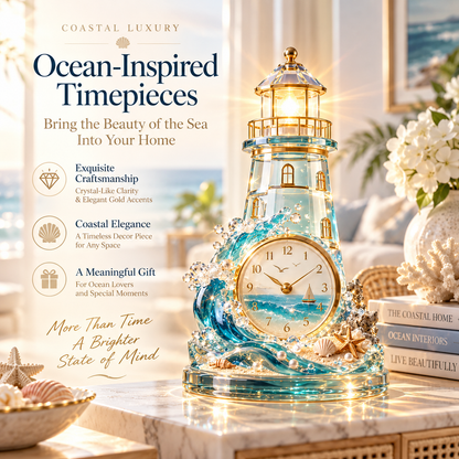 Coastal Glow Crystal Clock Collection | Sailboat, Shell & Lighthouse