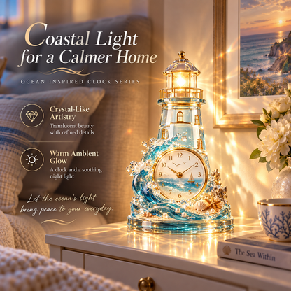 Coastal Glow Crystal Clock Collection | Sailboat, Shell & Lighthouse
