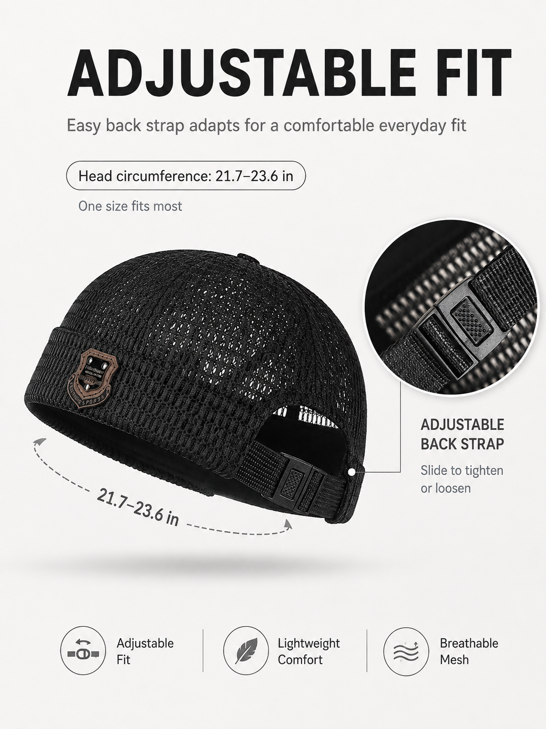 Lightweight Netting Beanie Breathable Cuffed Skull Cap for Summer Runs