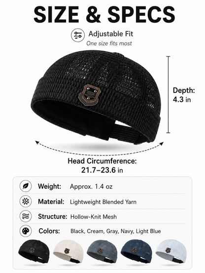 Lightweight Netting Beanie Breathable Cuffed Skull Cap for Summer Runs