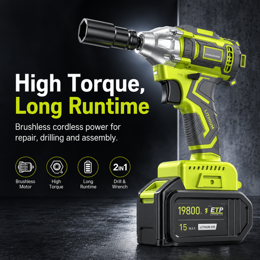 Brushless 2-in-1 Impact Wrench Kit