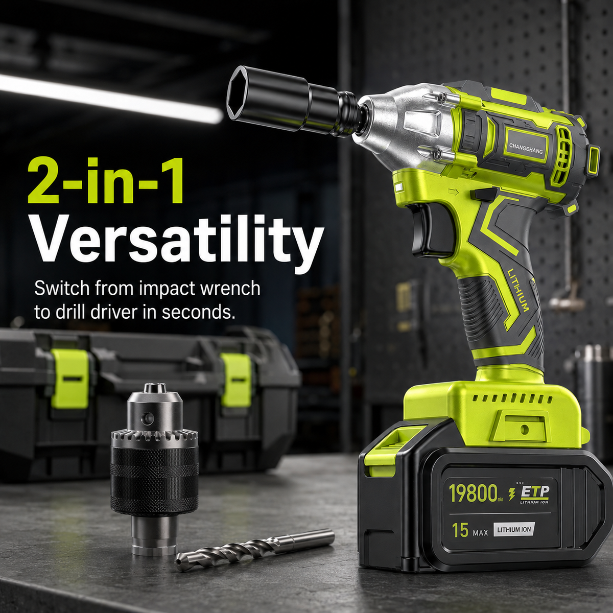 2-in-1 Brushless Cordless Impact Wrench & Drill Kit