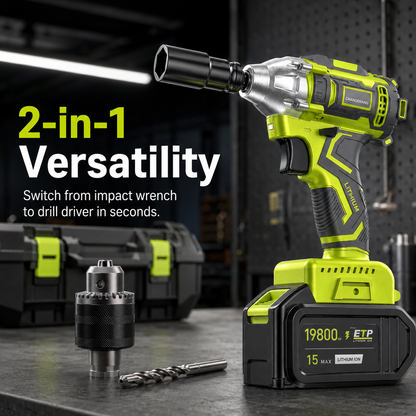2-in-1 Brushless Cordless Impact Wrench & Drill Kit