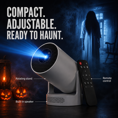 Halloween Window Projector with Scary Videos & Screen