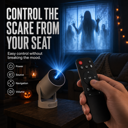Halloween Window Projector with Scary Videos & Screen