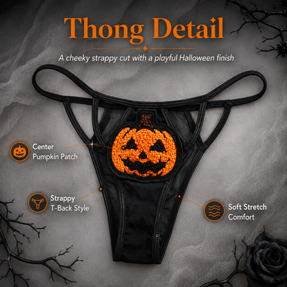 Sequin Pumpkin Sheer Lingerie Set Halloween Two-Piece Outfit