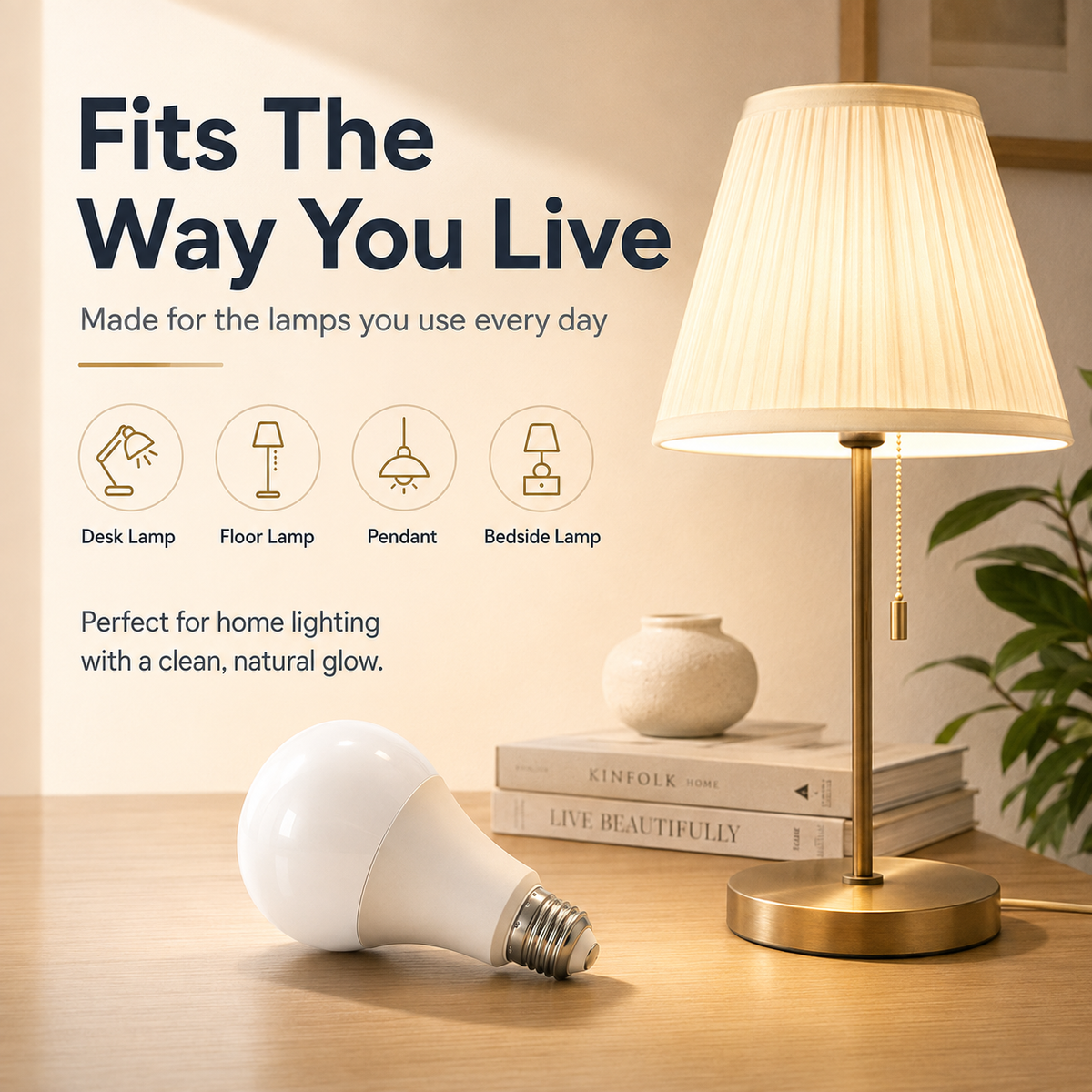 Rechargeable Emergency LED Light Bulb 60W Equivalent E26 Battery Backup Bulb for Power Outages & Camping