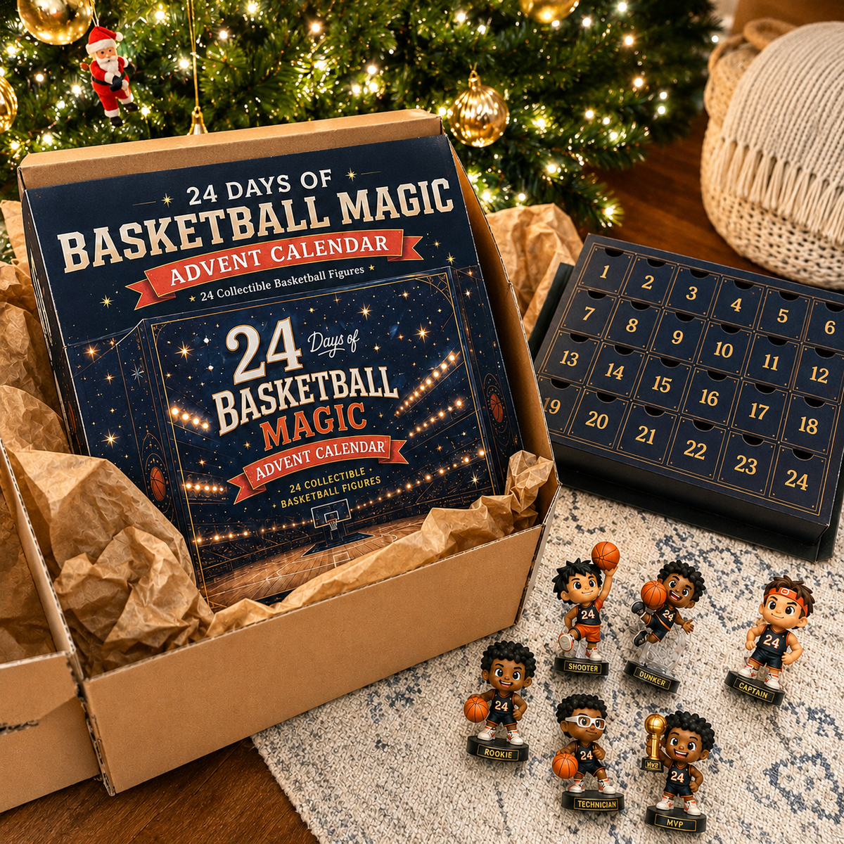 24 Days of Basketball Magic Advent Calendar | 24 Collectible Basketball Figures