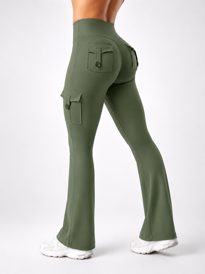 Women's High-Waisted Cargo Pocket Workout Leggings