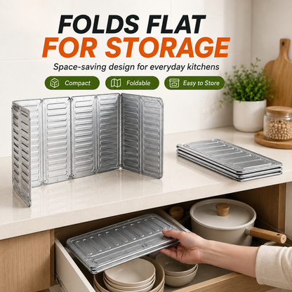 Foldable aluminum foil splatter shield - add a protective barrier to your cooking area!