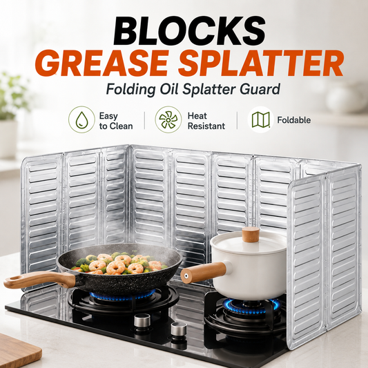Foldable aluminum foil splatter shield - add a protective barrier to your cooking area!