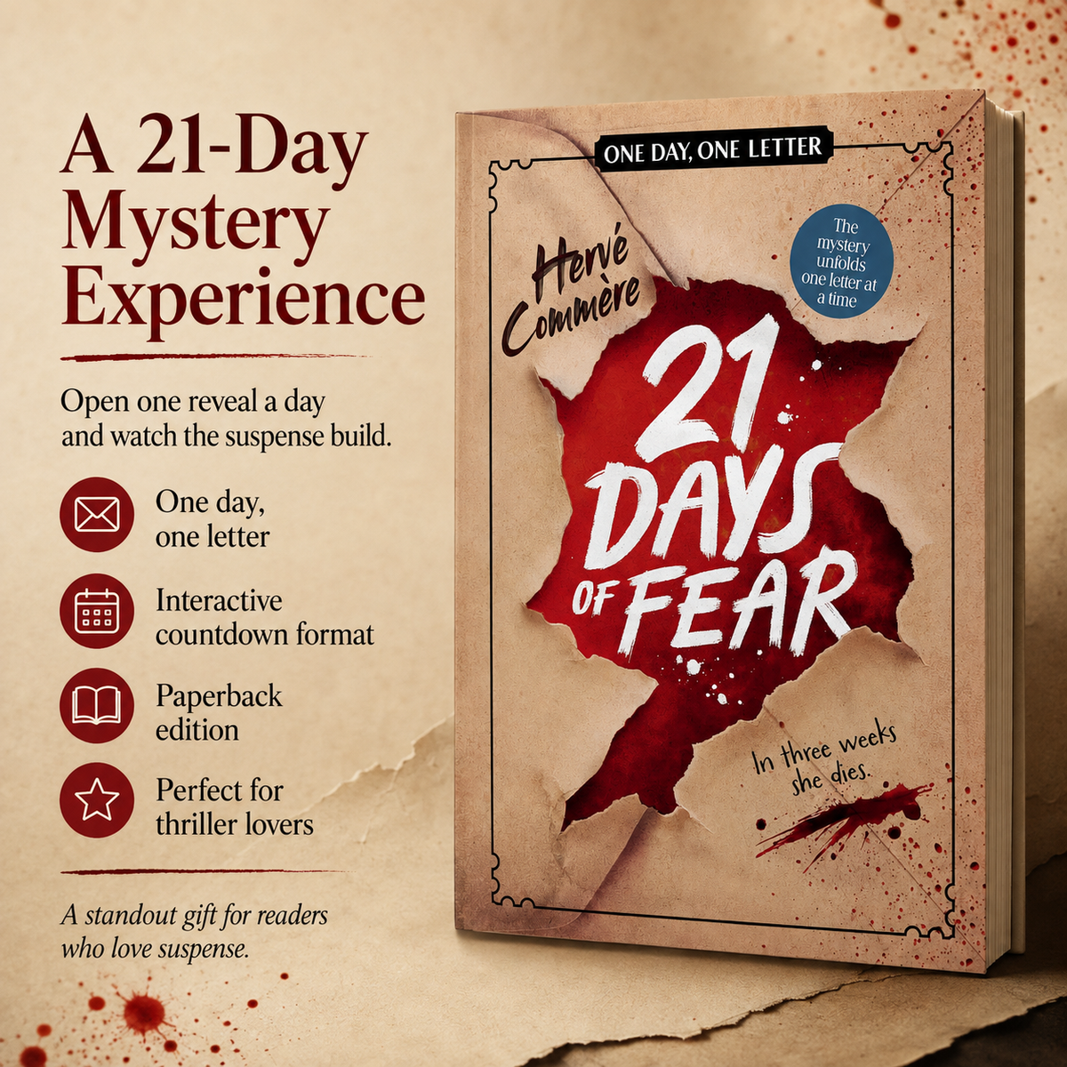 21 Days of Fear Interactive 21-Day Mystery Advent Calendar Book with Sealed Daily Chapters